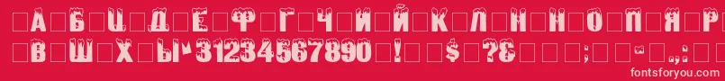 Zanesennyjc Font – Pink Fonts on Red Background
