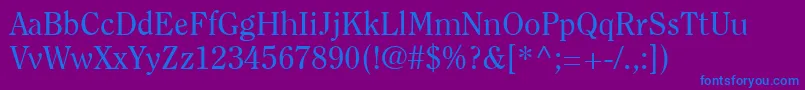 Itcclearface Font – Blue Fonts on Purple Background