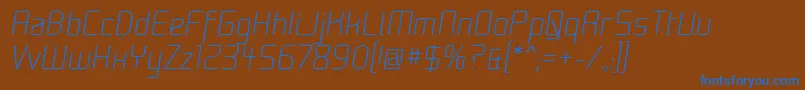 フォントMoondogZeroItalic – 茶色の背景に青い文字