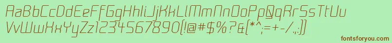 MoondogZeroItalic Font – Brown Fonts on Green Background