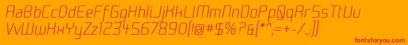 MoondogZeroItalic Font – Red Fonts on Orange Background