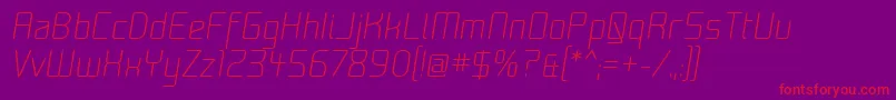 MoondogZeroItalic-Schriftart – Rote Schriften auf violettem Hintergrund