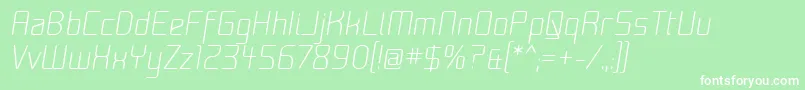 フォントMoondogZeroItalic – 緑の背景に白い文字