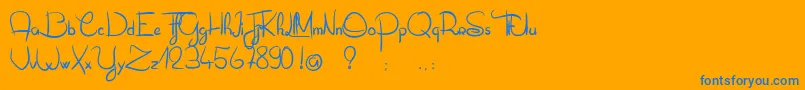 OliverTueLesFourmis Font – Blue Fonts on Orange Background