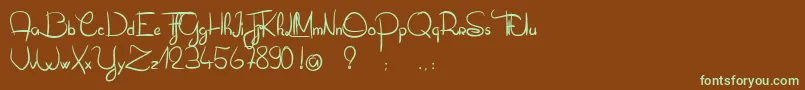 OliverTueLesFourmis Font – Green Fonts on Brown Background