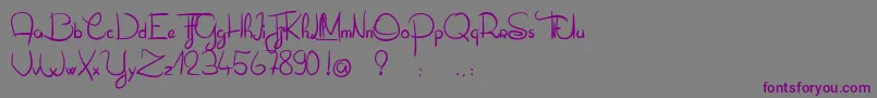 OliverTueLesFourmis-Schriftart – Violette Schriften auf grauem Hintergrund