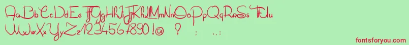 OliverTueLesFourmis Font – Red Fonts on Green Background