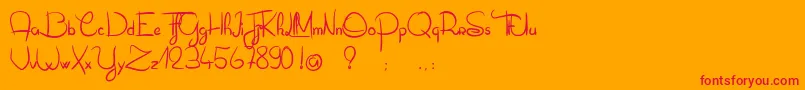 OliverTueLesFourmis Font – Red Fonts on Orange Background