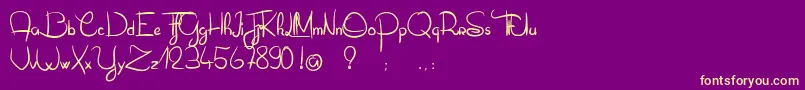 OliverTueLesFourmis Font – Yellow Fonts on Purple Background