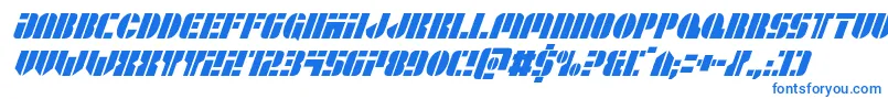 Leaguewarscondital Font – Blue Fonts on White Background