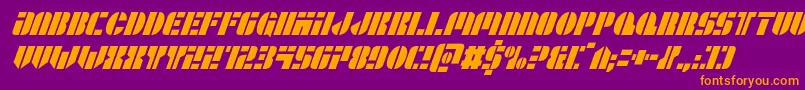 Leaguewarscondital Font – Orange Fonts on Purple Background