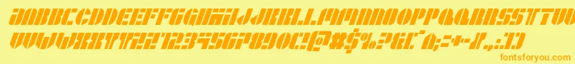 Leaguewarscondital Font – Orange Fonts on Yellow Background