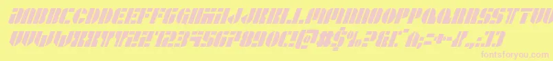 Leaguewarscondital Font – Pink Fonts on Yellow Background