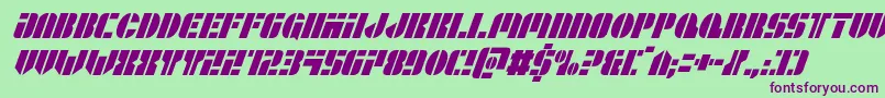 Шрифт Leaguewarscondital – фиолетовые шрифты на зелёном фоне