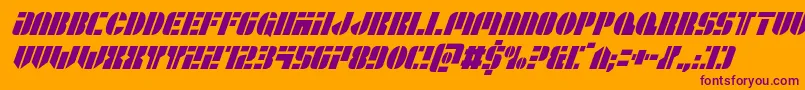 Leaguewarscondital Font – Purple Fonts on Orange Background