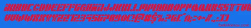 Leaguewarscondital Font – Red Fonts on Blue Background