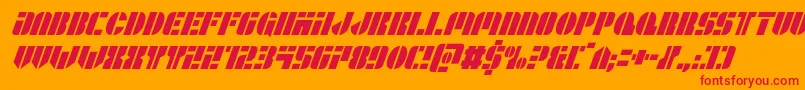 Leaguewarscondital Font – Red Fonts on Orange Background