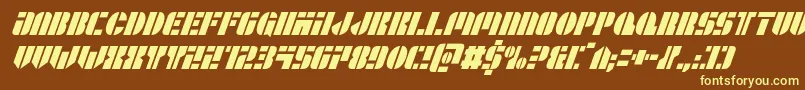 Leaguewarscondital Font – Yellow Fonts on Brown Background