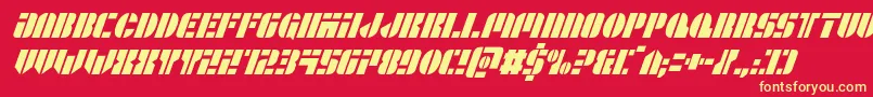 Leaguewarscondital Font – Yellow Fonts on Red Background