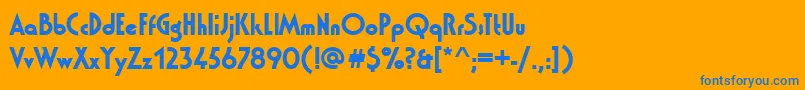 フォントWashingtondBold – オレンジの背景に青い文字