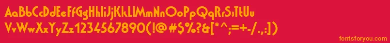 フォントWashingtondBold – 赤い背景にオレンジの文字