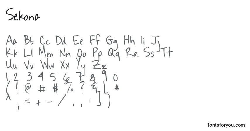 Schriftart Sekona – Alphabet, Zahlen, spezielle Symbole