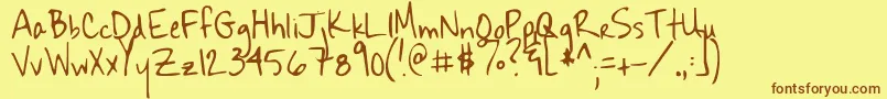 Sekona Font – Brown Fonts on Yellow Background