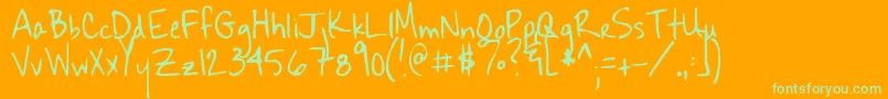 Sekona Font – Green Fonts on Orange Background