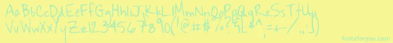 Sekona Font – Green Fonts on Yellow Background