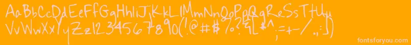 Sekona Font – Pink Fonts on Orange Background