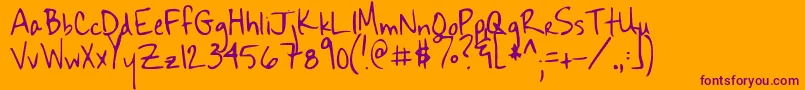 Sekona Font – Purple Fonts on Orange Background