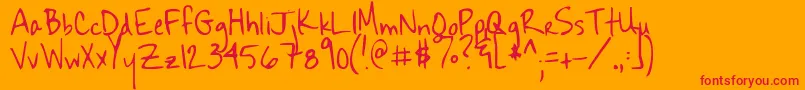 フォントSekona – オレンジの背景に赤い文字