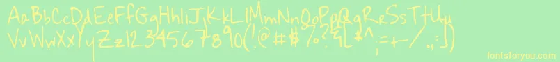 Sekona Font – Yellow Fonts on Green Background
