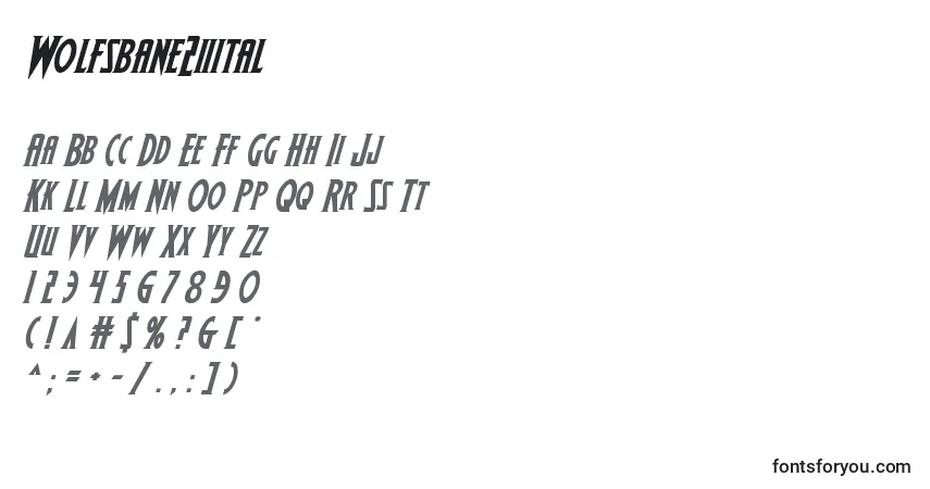 Шрифт Wolfsbane2iiital – алфавит, цифры, специальные символы