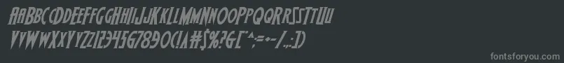 フォントWolfsbane2iiital – 黒い背景に灰色の文字