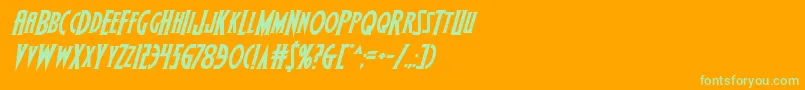 Wolfsbane2iiital Font – Green Fonts on Orange Background