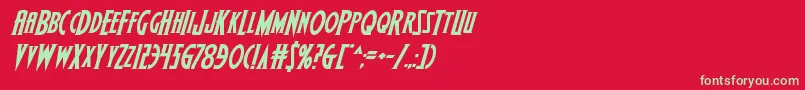 フォントWolfsbane2iiital – 赤い背景に緑の文字