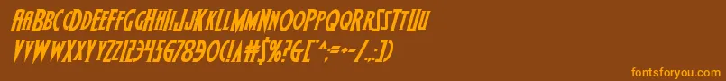 Wolfsbane2iiital Font – Orange Fonts on Brown Background