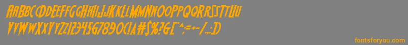 Wolfsbane2iiital-Schriftart – Orangefarbene Schriften auf grauem Hintergrund