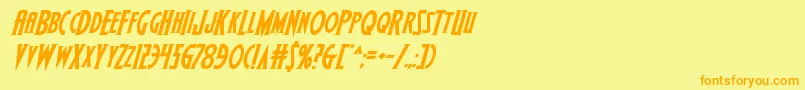 Wolfsbane2iiital Font – Orange Fonts on Yellow Background