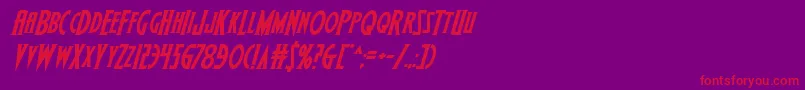 Wolfsbane2iiital-Schriftart – Rote Schriften auf violettem Hintergrund