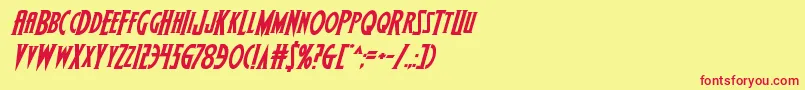 Wolfsbane2iiital Font – Red Fonts on Yellow Background
