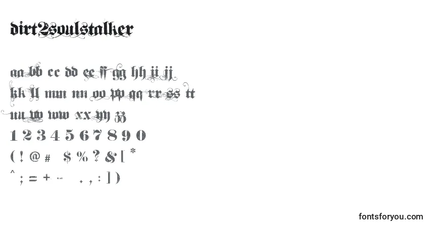 Czcionka Dirt2soulstalker – alfabet, cyfry, specjalne znaki