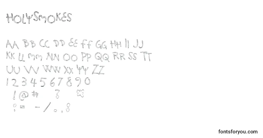 HolySmokes-fontti – aakkoset, numerot, erikoismerkit