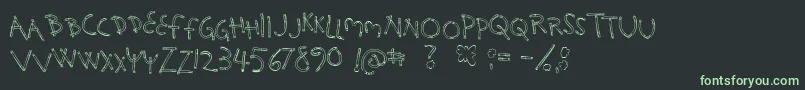 HolySmokes-fontti – vihreät fontit mustalla taustalla