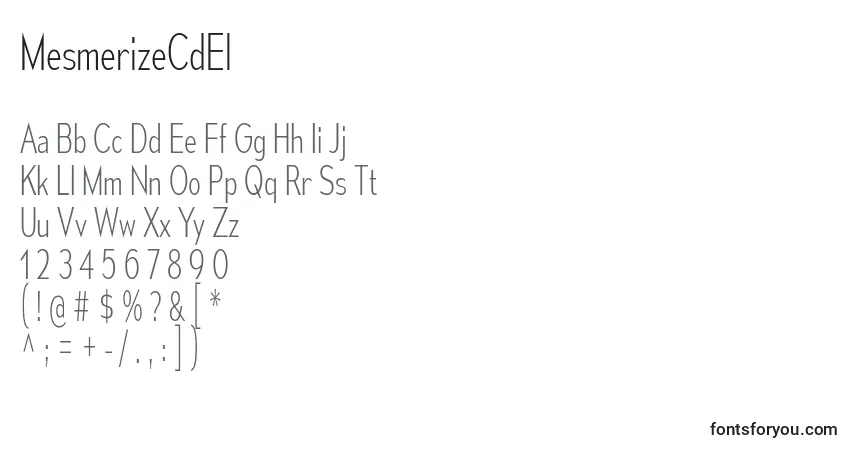 Czcionka MesmerizeCdEl – alfabet, cyfry, specjalne znaki