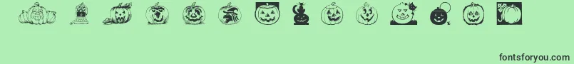 Punkins Font – Black Fonts on Green Background