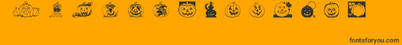 Punkins-Schriftart – Schwarze Schriften auf orangefarbenem Hintergrund