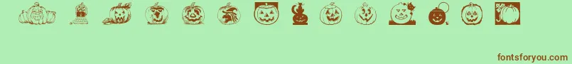 Punkins Font – Brown Fonts on Green Background