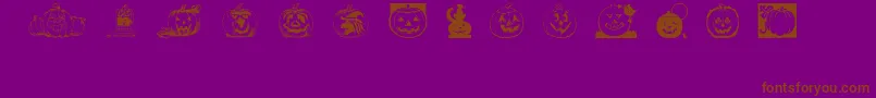 Punkins-Schriftart – Braune Schriften auf violettem Hintergrund